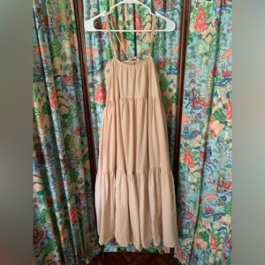 everlane the billow tiered maxi dress xs